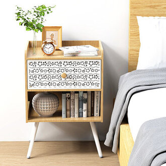 Jaleaha 24 Tall Nightstand with Metal Legs  Drawer