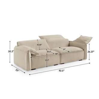 Louai 95 Chenille Upholstered Sofa