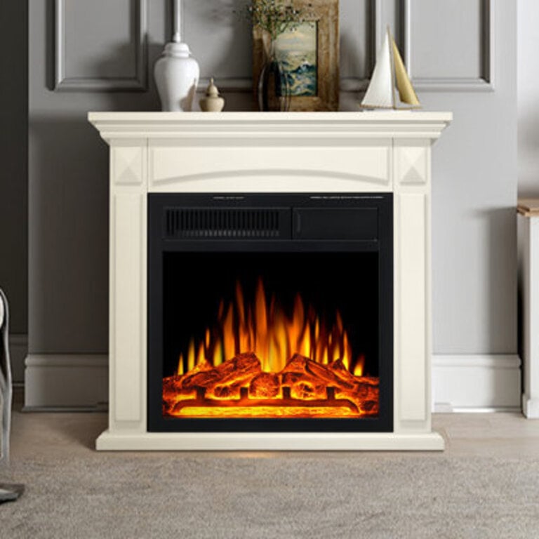 Freestanding Electric Fireplace With Remote Control