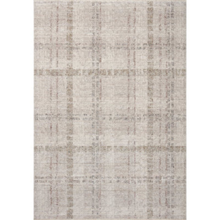 Ember Striped Machine Woven Polyester Area Rug in Beige