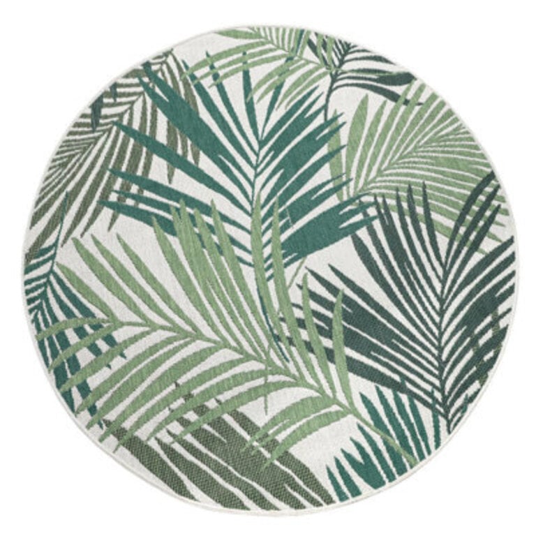 Kitts Tropical Green Indoor  Outdoor Area Rug