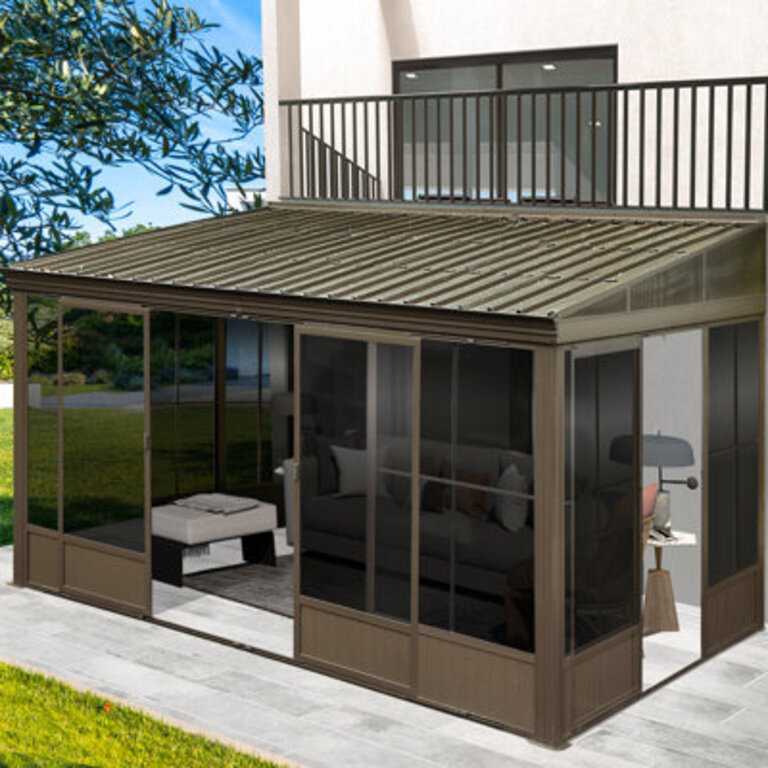 14 Ft W x 12 Ft D Aluminum Patio Gazebo