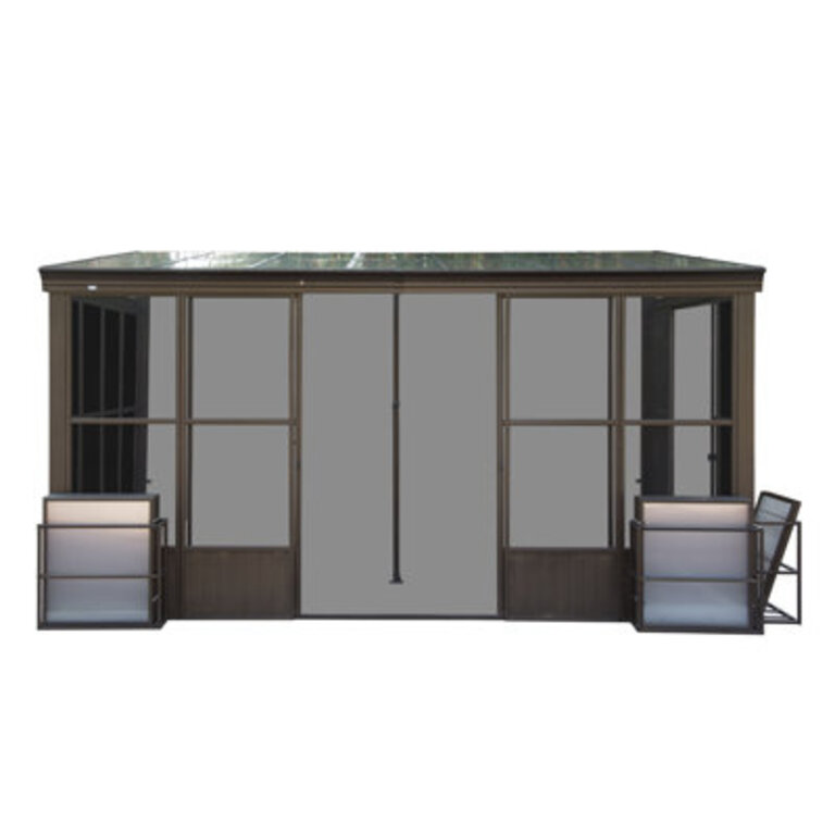 Aluminum Patio Gazebo Wall-Mounted Solarium