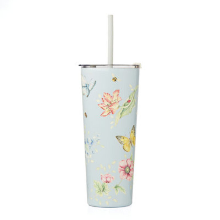 Butterfly Meadow Stainless Steel Tumbler with Straw