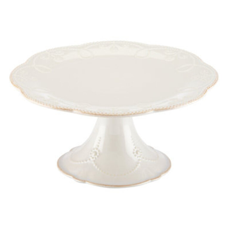French Perle White Pedestal Cake Plate
