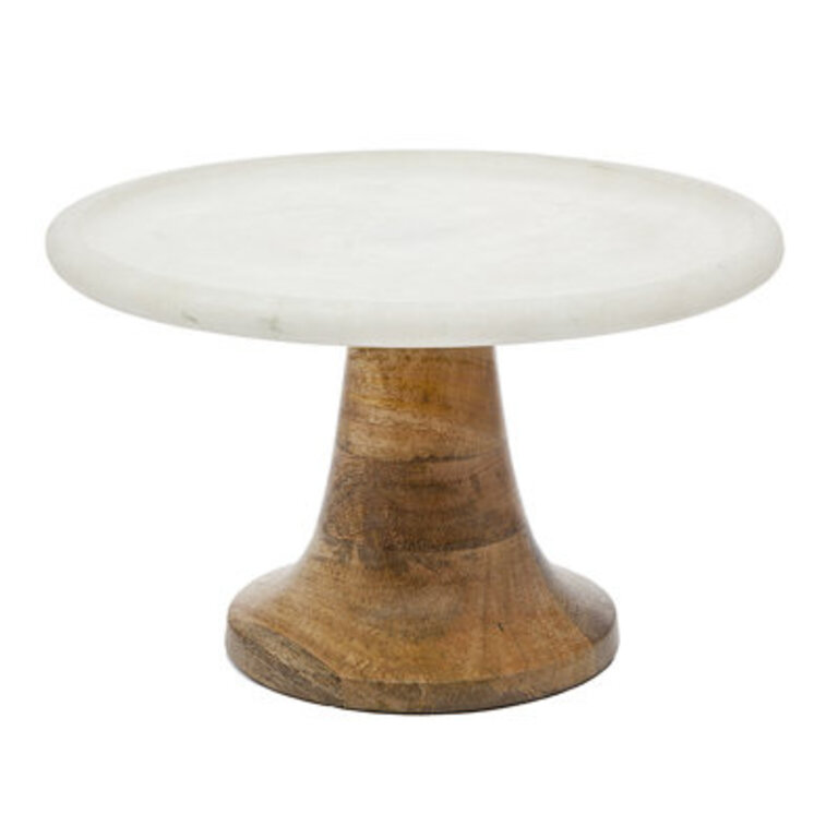 Delray White Marble Footed Cake Stand
