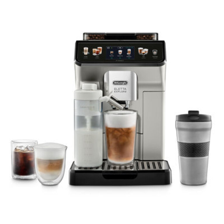 DeLonghi Eletta Explore Fully Automatic Espresso Machine with Cold Brew