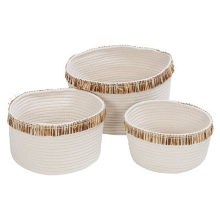 Cotton Rope 3 Piece Fabric Basket Set