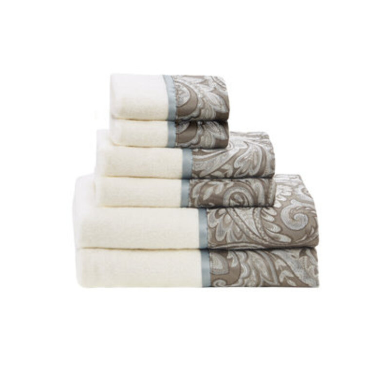 Aubrey 100 Cotton 6 Piece Quick Dry Cotton Towel Set