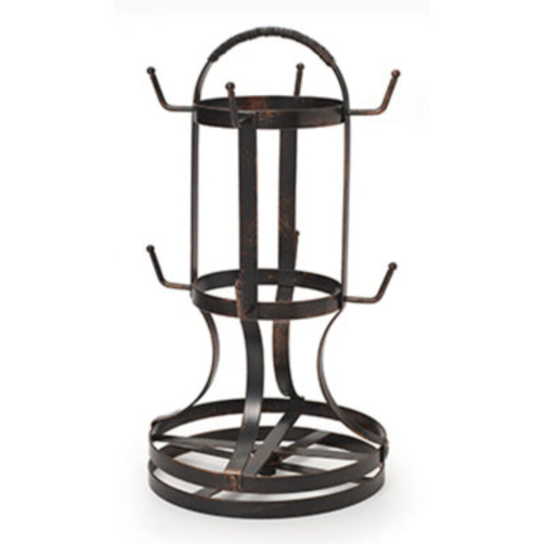 Gourmet Basics by Mikasa Metal Rotating 8-Cup Mug Tree Antique Black