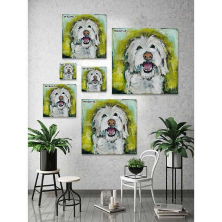 Smiley Dog by Tori Campisi - Wrapped Canvas Print