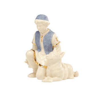 First Blessing Nativity Shepherd Boy with Dog Figurine