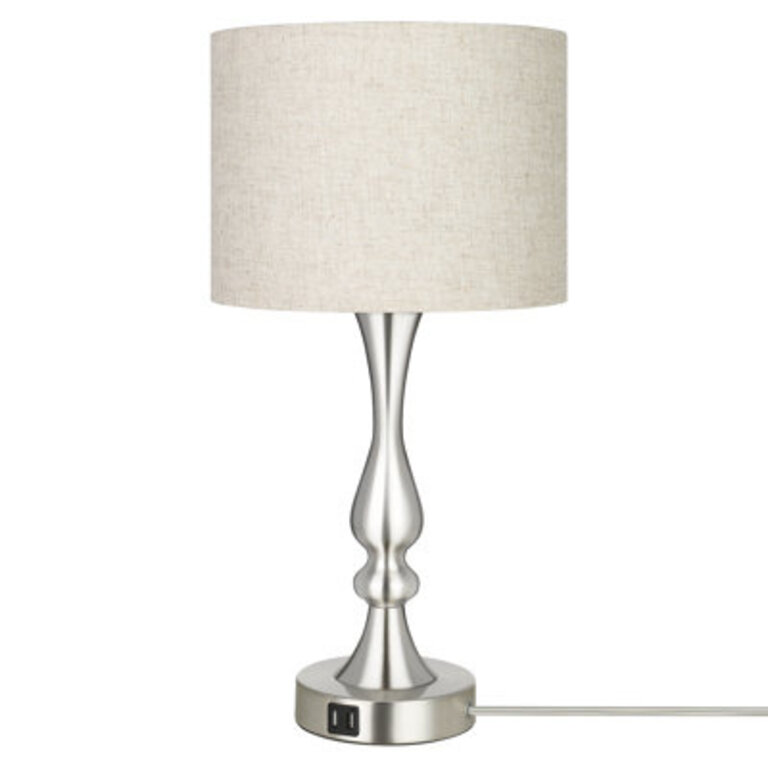 Labriola 207 Silver Table Lamp with USB and Touch Control