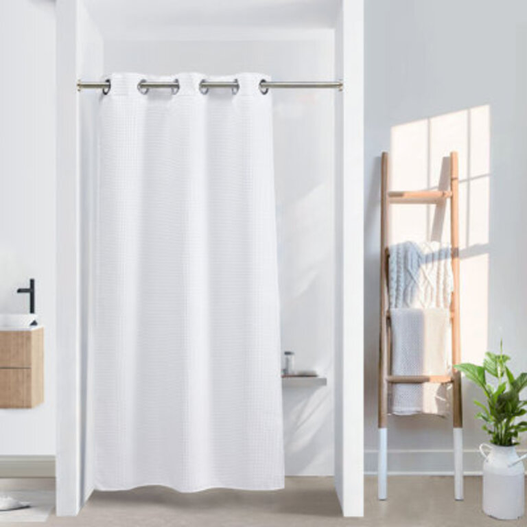 Duppstadt Honeycomb Waffle Shower Curtain with Snap-in Liner