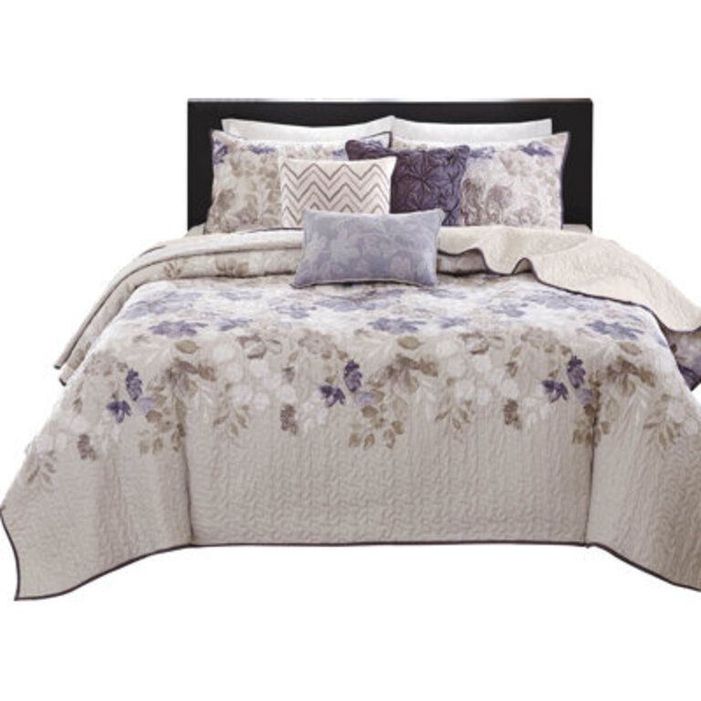 Floral 6 Piece Quilt Set with Throw Pillows