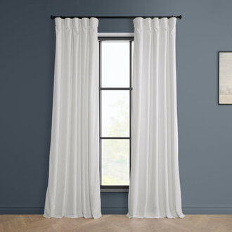 Matra Plush Velvet Polyester Curtains for Bedroom - Room Darkening Curtains for Living Room Window Single Panel