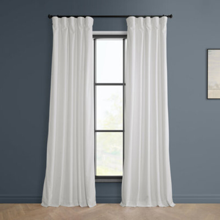 Matra Plush Velvet Polyester Curtains for Bedroom - Room Darkening Curtains for Living Room Window Single Panel