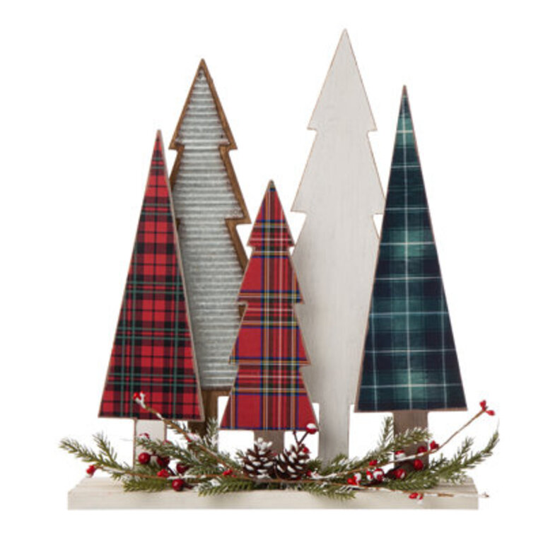 Wooden Christmas Tree Table Decor