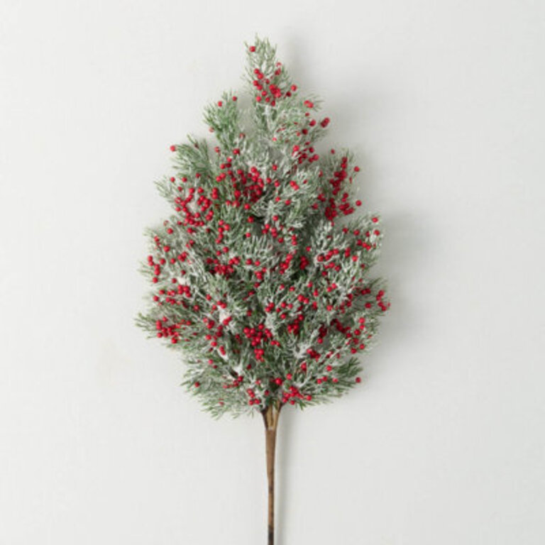 25 Artificial Cedar Red Berry Christmas Spray