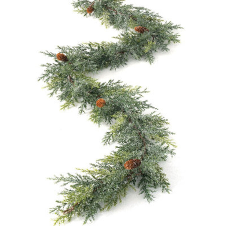 Artificial Frosted Arborvitae Garland