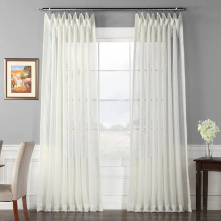 Apollo Extra Wide Voile Sheer Curtains for Bedroom Double Layered Curtains for Large Window Single Panel