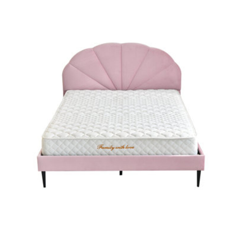 Deeb Tufted Upholstered Flower Silhouette Headboard Platform Bed