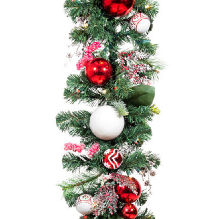 9 ft Artificial Christmas Garland with Lights - Nordic