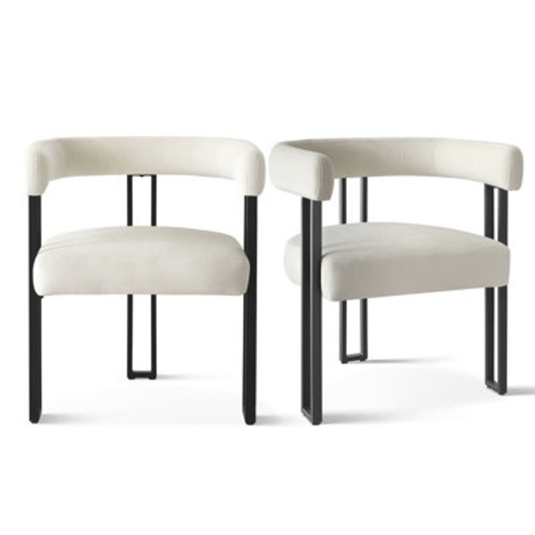 Dulcine 185 Seat Height Velvet Upholstered Kitchen Dining Armchair