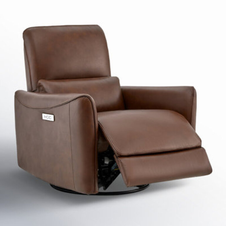 Santo Genuine Leather Swivel Power Recliner