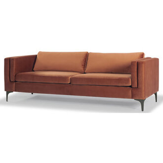 Kian 89 Velvet Square Arm Sofa with Reversible Cushions