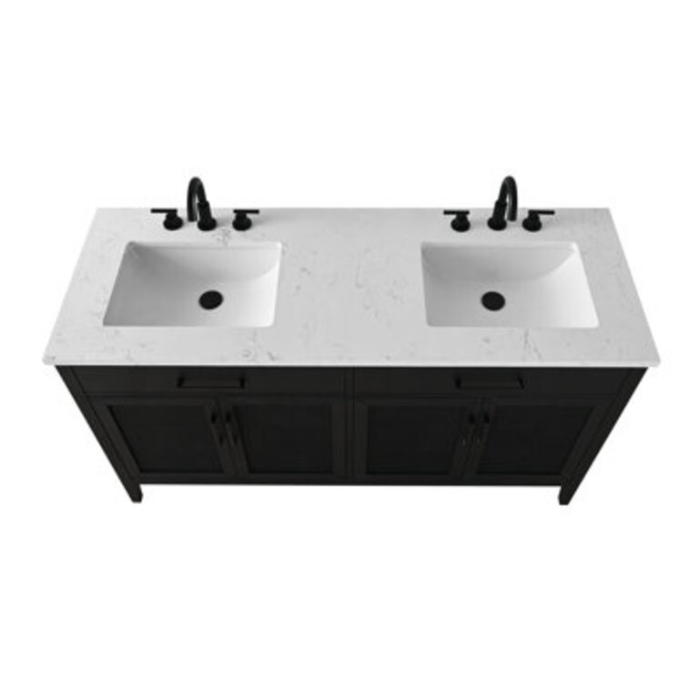 Sebastiano 60 Double Bathroom Vanity with Engineered Stone Top