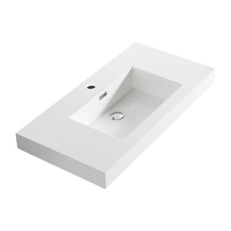 Dowell 36 Rectangular Drop-In Bathroom Sink with Overflow