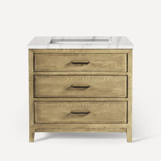 Craft Series 35 W Chestnut Hill Vanity in Weathered Oak Drift with Iron Black