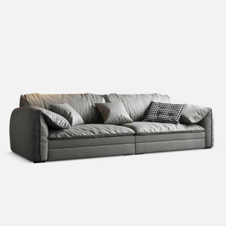 Okanogan 8661 Genuine Leather Pillow Top Arm Modular Sofa