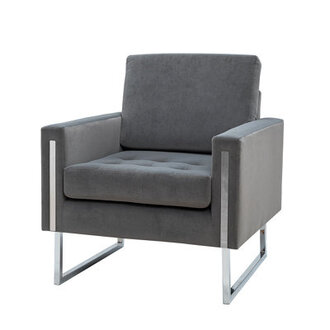 Aseer 80Cm Wide Tufted Armchair Upholstery Colour: Grey