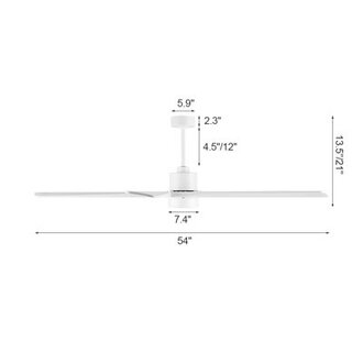 Athanafis 5 - Blade LED Standard Ceiling Fan with Remote Control and Light Kit Included