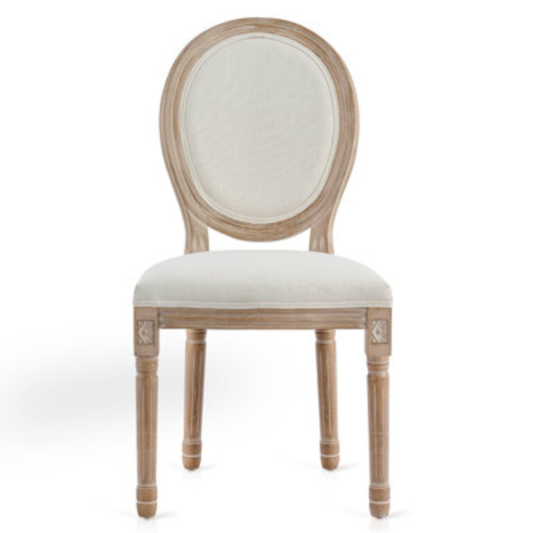 Luella Upholstered King Louis Back Side Chair Side Chair in Beige