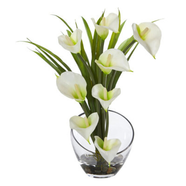 Artificial Lilies Floral Arrangement in Vase