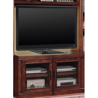 Centerville Stereo Cabinet Piers with Hand-Wiped Burl