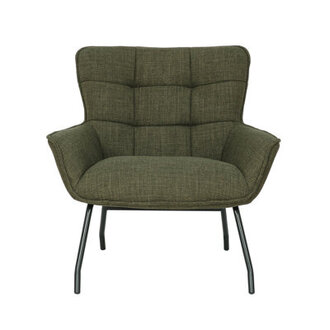 Fabric Accent Chair with Powder Coated Steel Legs