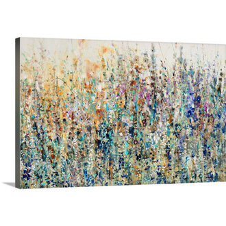 Thicket Wildflowers Painting on Canvas