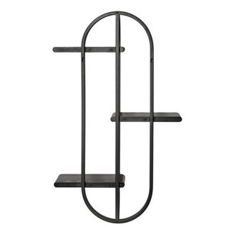 Tiered Metal and Wood Wall Shelf