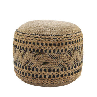 Menlo 18 Wide Round Geometric Pouf Ottoman