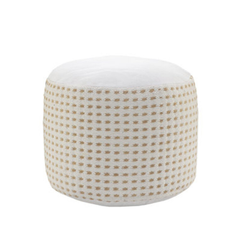 Mirabella 18 Wide Round Geometric Pouf Ottoman