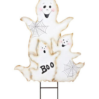 30 Halloween Metal Ghost Figure Stake