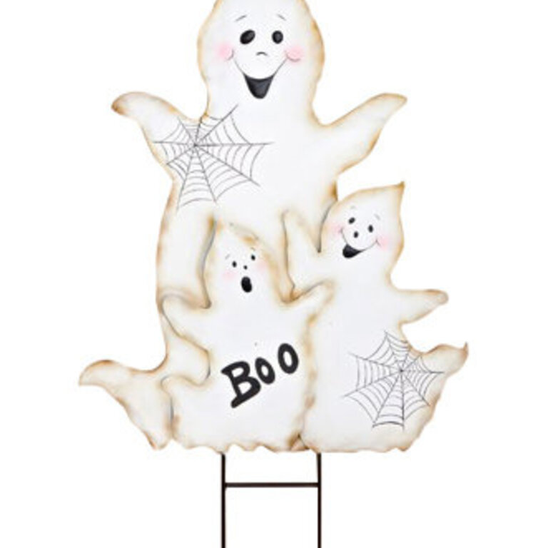 30 Halloween Metal Ghost Figure Stake