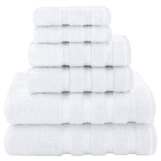 100 Cotton Premium Turkish Bath Towel Set 6 Piece Super Soft and Absorbent Darcelle Collection