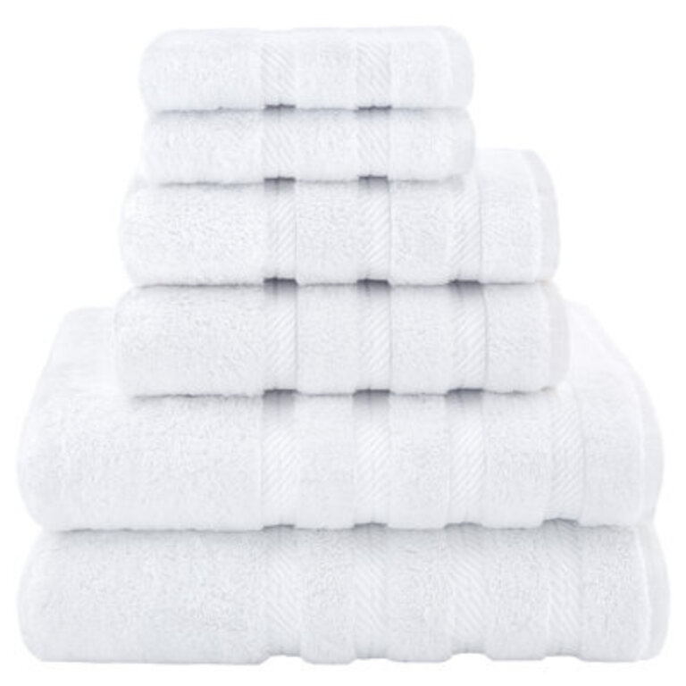 100 Cotton Premium Turkish Bath Towel Set 6 Piece Super Soft and Absorbent Darcelle Collection