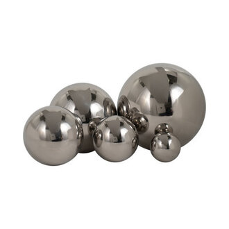 Mhirren Metal Stainless Steel Decorative Orbs with Silver Metallic Finish - Set of 5 6 5 4 3 2 - Modern Home  Office Decor