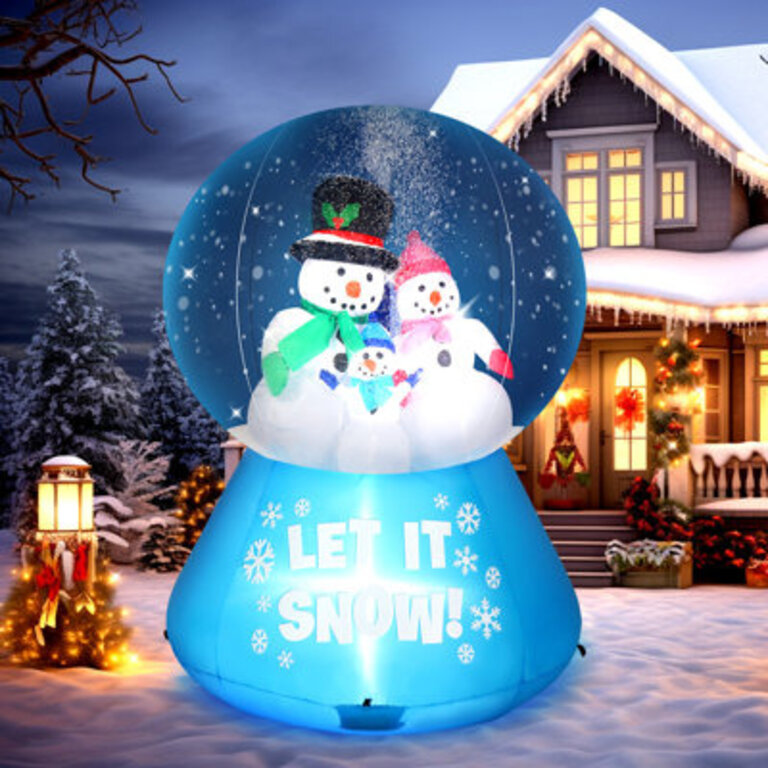 59 Ft  Crystal Ball With Snowman Christmas Inflatable Decoration